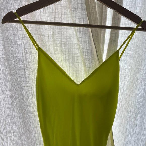Brand New L'AGENCE Jodie Slip Dress in Chartreuse - Picture 6 of 8